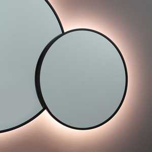 Double Round LED Mirror with <b>Black</b> <b>Edge</b> - Product Image 3