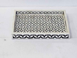 Bandeja decorativa con incrustaciones de hueso, hecha a mano, de lujo, para mesa de café y decoración del hogar al mejor precio. - Product Image 4