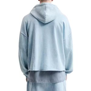 Men's Oversized Heavyweight Fleece Hoodie Casual Streetwear Pullover Heavyweight Fabric 100% Cotton No <b>String</b> Hoodie For Men - Product Image 2