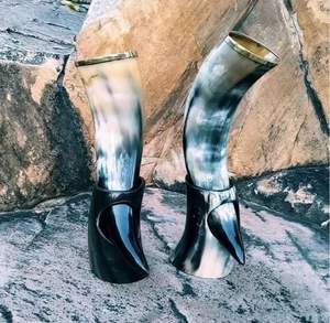 Meilleure qualité dernière arrivée Viking corne à boire poli à la main corne de buffle étanche cadeau d'affaires religieux Agate Stand - Product Image 1