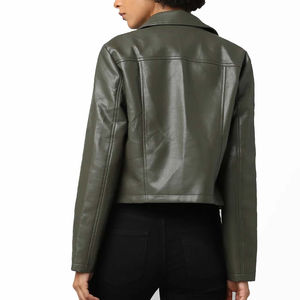 Chaquetas de cuero de Invierno para mujer de calidad superior, estilo clásico personalizado, patrón sólido, cuero de cordero Real, tejido liso teñido para mujer - Product Image 2