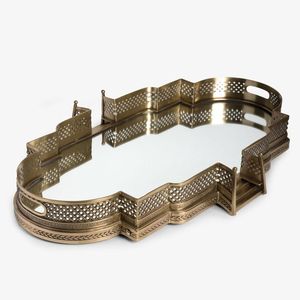 Modern Luxury Metal And <b>Mirror</b> <b>Tray</b> Suitable For Decorative Serving And Display Styling And Premium Gift Options - Product Image 3