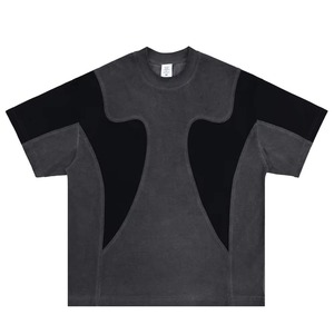 เสื้อยืดทรงหลวมสบาย ผ้าฟอกสีสไตล์วินเทจ ปักลายผ้าแบบแพทช์เวิร์ค เนื้อผ้าหนา ใส่สบายๆ สำหรับผู้ชาย เสื้อยืดเปล่า - Product Image 6