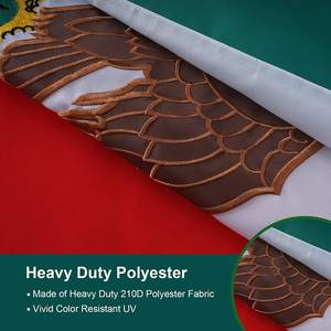 Bandera de México de 12x18 Pulgadas para Exteriores, Banderas Bordadas de México MX con 2 Anillas de Latón y Franjas Cosidas, Poliéster 210D Resistente - Product Image 3