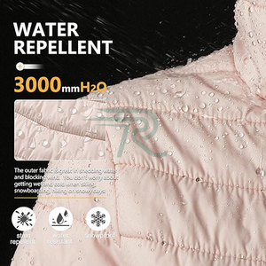 Chaqueta de Invierno Acolchada Impermeable para Mujer, con Cierre Completo, Ligera y Empacable, con Logotipo Frontal y Relleno de Algodón - Product Image 6