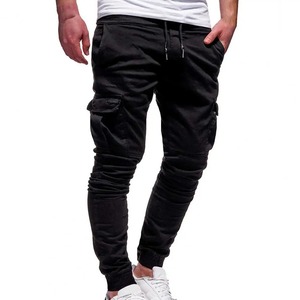 Nouveau pantalon cargo décontracté pour homme 2021, taille mi-haute, séchage rapide, respirant, mélange de coton, teinture unie, écologique, couleur unie, ajustement élastique - Product Image 4