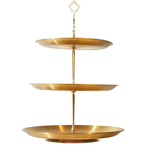 Support de gâteau de mariage à 2 étages en métal plaqué argent creux à prix abordable de grande qualité et moderne pour la décoration de la maison - Product Image 6