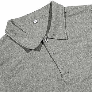 Polos cómodos de medio botón para hombre con el último diseño, camiseta Polo informal de ajuste relajado con cuello que absorbe la humedad para hombre - Product Image 5