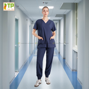 Ready for delivery Scrub set for Beauty Spa Breathable Poly Spandex <b>Jogger</b> Design Hospital Uniforms Made from Vietnam - Product Image 1