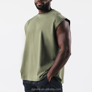 Chaleco deportivo de entrenamiento sin mangas muscular para hombre al por mayor 100% poliéster cuello redondo logotipo personalizado gimnasio Stringer hombres camiseta sin mangas - Product Image 2