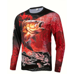 Camiseta de Pesca de Manga Larga Ligera para Hombre con Estampado de Sublimación Personalizado, Camiseta de Pesca de Alta Calidad Más Vendida - Product Image 1