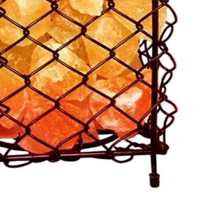 Wholesale Home Decoration Natural Crafts Customized Iron Basket Himalayan Pink Salt Lamp - Product Image 2
