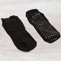 Chaussettes antidérapantes pour femmes, chaussettes de yoga Pilates antidérapantes avec double rayures, chaussettes de yoga personnalisées, chaussettes athlétiques