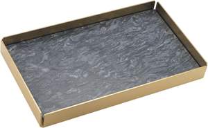 Plateau en marbre naturel de haute qualité, surface polie, tapis antidérapant, résistant aux rayures pour une utilisation à long terme lors des rassemblements familiaux - Product Image 2