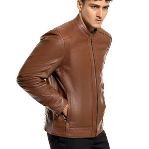 Veste en cuir pour homme de style décontracté de qualité supérieure, veste en cuir pour homme de bonne qualité, veste unie pour homme - Product Image 5
