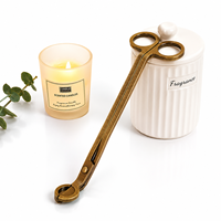 Ensemble d'accessoires pour la fabrication de bougies en cuivre 4 en 1 avec coupe-mèche, éteignoir, trempette et plateau, emballage cadeau