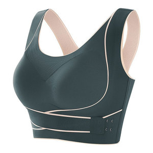 High Quality Women's Large Size <b>Cross</b> Back Sports Bra Vest Anti-Sagging Shockproof Tube <b>Top</b> with Front Logo Made In Pakistan - Product Image 1