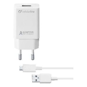 Kit de chargeur rapide adaptatif 15W blanc ACHSMKIT15WMUSBW, câble de transport MicroUSB vers USB Type-A, adaptateurs de charge - Product Image 1