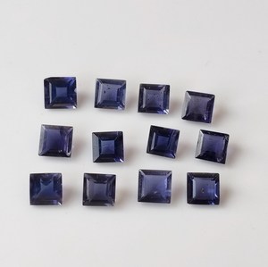 Piedras preciosas de iolita de corte princesa Natural de alto grado, lote de piedras preciosas sueltas azules de forma cuadrada de 3mm-6mm para la fabricación de joyas - Product Image 4