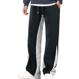 Men's Custom High Quality Casual Flared <b>Jogger</b> Track Pants Patchwork Elastic Waistband Mens <b>Stacked</b> Flare Sweatpants for Men - Product Image 4