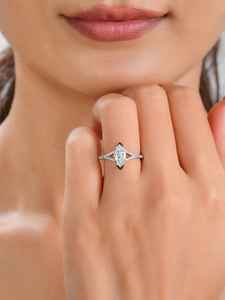 Bague de fiançailles en or massif 14 carats de style moderne, certifiée GIA, avec moissanite en grappe VVS, haute qualité, nouvelle arrivée, mode féminine - Product Image 2