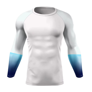 Camiseta de Protección Solar para Hombre, al por Mayor, OEM, ODM, con Estampado por Transferencia de Calor, Spandex, para BJJ, Gimnasio, Surf, Buceo, Manga Corta, Transpirable - Product Image 1
