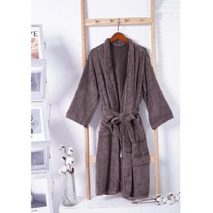 Logo personnalisé 100% coton peignoir doux tissé à séchage rapide taille haute fermeture éclair braguette couleur unie luxe à manches courtes Robes faites - Product Image 5