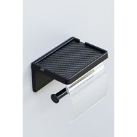 Porte-papier toilette et porte-serviettes adhésif moderne en noir et blanc pour salle de bain, en ABS