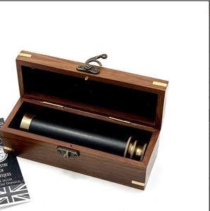 Caja de madera Óptica Náutica Pirata Alcance Spyglass Soporte hecho a mano Telescopio de latón El mejor artículo para regalo - Product Image 2