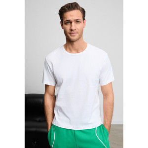 T-shirt à col rond en coton biologique doux et extensible pour homme GRIMELANGE FAYON - Product Image 5