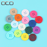 Kancing Jahit Resin 23 Warna 8mm-50mm, 4 Lubang, Bulat, Dapat Dicuci, Warna Dapat Diubah, Plastik Poliester untuk Pakaian