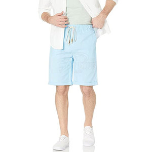 Pantalones cortos de hombre de algodón 100% al por mayor personalizados último diseño de cintura media patrón sólido ropa informal ligera - Product Image 1