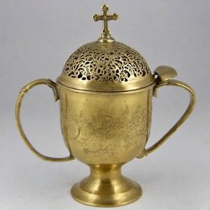 Quemador de incienso de carbón antiguo Incensia Holy Flame, incensario de latón hecho a mano para misas y ofrendas espirituales - Product Image 5