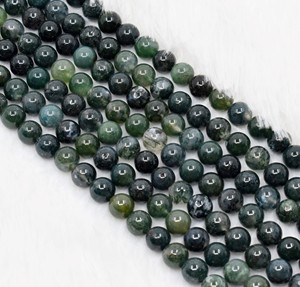 Wholesale Anshul Impex Natural Moss Agate 8mm Premium Round Healing Crystal Beads Pure Gemstones for Jewelry Making Meditation - Product Image 1