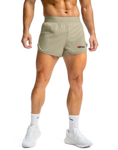 Ensemble de deux shorts d'entraînement en polyester à séchage rapide avec taille élastique et poches pour hommes, idéal pour la course à pied et les sports d'équipe. - Product Image 3