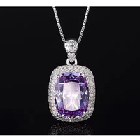 Mode violet améthyste bijoux améthyste boucle d'oreille pendentif collier ensemble de bijoux pour femmes