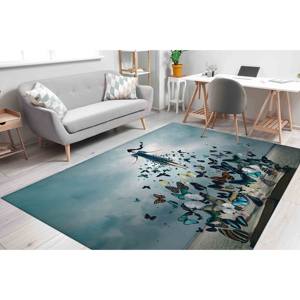 Tapis Femme et Papillons : Art Moderne, Décoration de Salon, Tapis Imprimé, Tapis en Chenille - Product Image 2