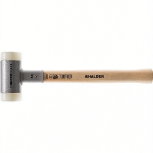 Supercraft Soft-Faced <b>Hammer</b> 370mm Length 60mm Head Diameter Hickory & Hard Nylon Recoil-Free White HALDER - Product Image 3