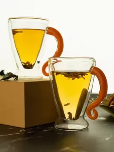 High Quality Transparent Heat Resistant <b>Glass</b> <b>Coffee</b> <b>Cup</b> with Handle for Milk or Tea - Product Image 5