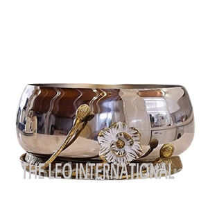 Juego de 3 cuencos decorativos para el hogar chapados en oro, cuenco de servicio moderno elegante con textura de lujo de Metal de aluminio - Product Image 5