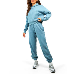 Sudadera con capucha corta azul claro para mujer Último estilo Transpirable y para el invierno Precio bajo - Product Image 3