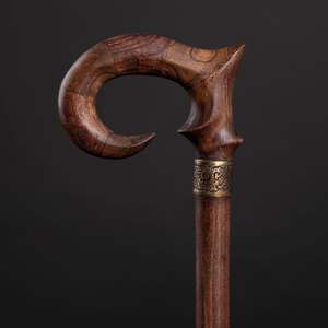 Bastón Clásico de Madera Maciza para el Cuidado de Personas Mayores, Senderismo, Equilibrio, Acabado Liso y Duradero, Bastón Tradicional para Apoyo al Aire Libre - Product Image 1