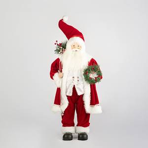 Figura de Papá Noel Rojo de 90 cm, Material Sintético Tradicional, Hecho en Italia, Juguete Decorativo Festivo - Product Image 5
