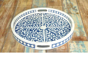 Bandeja de Servir con Incrustaciones de Hueso de Alta Calidad al Mejor Precio de la India para Regalos Árabes y Comida para Llevar - Product Image 6