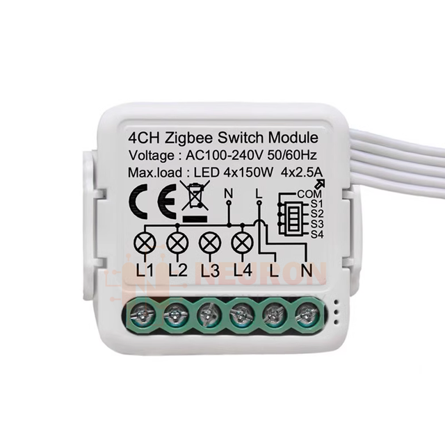 Tuya ZigBee 1/2/3/4 Gang Smart Light Switch Module Smart Life/Tuya Wireless Remote Control