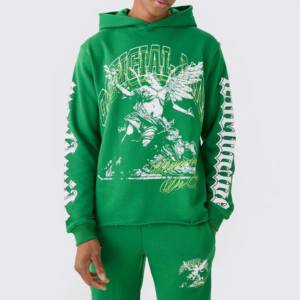 Designer de luxe hommes 2 pièces chaud survêtement personnalisé Jogging survêtement à capuche élastique respirant blanc solide motif Plus hiver - Product Image 4