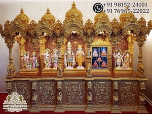 Đương Đại Gỗ Tếch làm bằng tay puja mandir phong cách hiện đại Gỗ tếch đền cho nhà UK Hiện Đại Trắng gautam Phật mandir cho nhà - Product Image 3