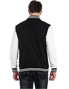 Wholesale 100% Polyester Leather Fabric Varsity Jackets for <b>Men</b> <b>Long</b> Winter Stand Streetwear Jacket Letter Pattern Thin Coated - Product Image 3