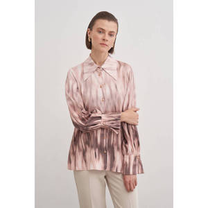 Blusa de Satén y Chifón para Mujer, Cuello Asimétrico, Primavera-Otoño, Oficina, Talla 4XL - Product Image 4