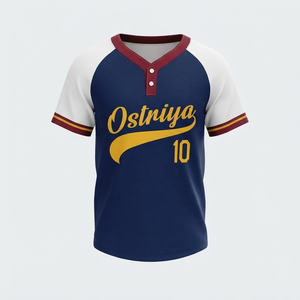 Nouveauté, maillots de baseball unisexes de haute qualité, respirants, manches courtes, adulte, 100% polyester, logo personnalisé sur le devant, vêtements de sport - Product Image 2